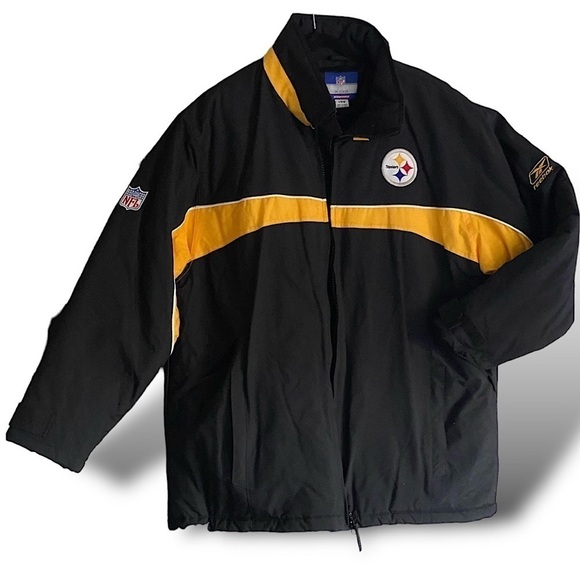 NFL REEBOK PITTSBURGH STEELERS HEAVYWEIGHT Jacket Men’s Size Large Like New ECU - Picture 1 of 16